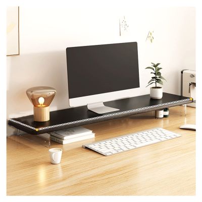 WIGING Acrylic Monitor Stand, Raise The Table Top Shelf for Computer, Desktop Home Screen Stand, Computer Monitor Heightening Frame (Color : Black, Size : 80x20x8.6cm)