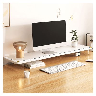 WIGING Acrylic Monitor Stand, Raise The Table Top Shelf for Computer, Desktop Home Screen Stand, Computer Monitor Heightening Frame (Color : White, Size : 100x20x8.6cm)