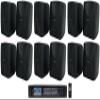 Rockville WET-40B Bundle: (12) 4 in 35W RMS 70V/8 Ohm Indoor/Outdoor Wall Speakers Black with Swivel Brackets, RCS350-6 350W 70V/100V 6-Zone Amplifier Receiver with Bluetooth, 13-Items view 1