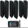 Rockville RCS180-6 Bundle: 6-Zone 70V Bluetooth Commercial Amplifier, (6) 4-in WET-40B Indoor/Outdoor Wall Speakers with Swivel Brackets, Black, for Restaurants Offices Schools, 7-Items view 1