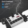 Heavy Duty Power Strip with USB, Workshop 8 Outlet Surge Protector 2700 Joules, Grey Industrial Metal 15Amp Power Strip, 10FT Extension Cord and Wide Spaced. view 2