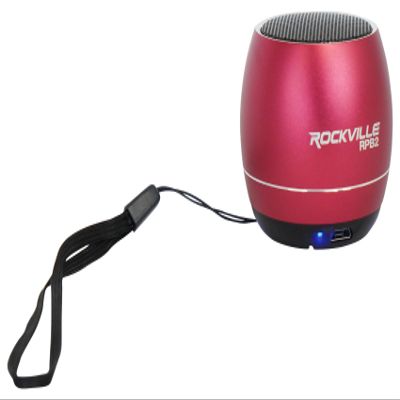 Rockville RPB2-RED 5W Portable Bluetooth Speaker, TWS Wireless Stereo Link, Built-in Mic, SD Slot, Selfie Remote, Aluminum Design