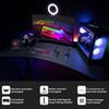 Arozzi Arena Ultrawide Curved Gaming and Office Desk with Full Surface Water Resistant DeskMat Custom Monitor Mount Cable Management Cut Outs Under The Desk Cable Management Netting - Dark Grey view 4