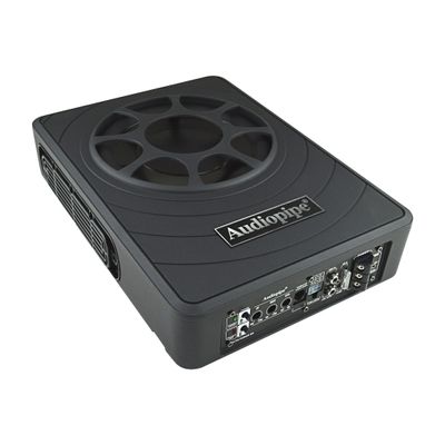 Audiopipe 8" Low Profile Amplified Subwoofer (APLP-8300), 350W, Compact, Mosfet Circuit, RCA, Phase Switch, Bass Boost Control, Subsonic and Low-Pass Filter, Reliable Protection, Remote Bass Knob