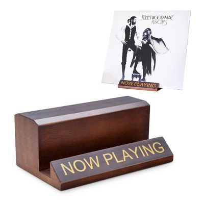 Homella Decor Now Playing Vinyl Record Stand - Wooden Vinyl Record Holder for Albums & Record Decor, Now Spinning Record Stand Vinyl Holder for Turntables & Accessories Gifts For Vinyl Record Lovers!