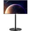 Rfiver Swivel Floor TV Stand with 90 Degree Swivel for 32-65 inch LCD LED TV, Modern Simple Design Black Corner TV Floor Stand with Round Glass Base, VESA 400x400 mm view 1