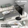 Rfiver Swivel Floor TV Stand with 90 Degree Swivel for 32-65 inch LCD LED TV, Modern Simple Design Black Corner TV Floor Stand with Round Glass Base, VESA 400x400 mm view 4