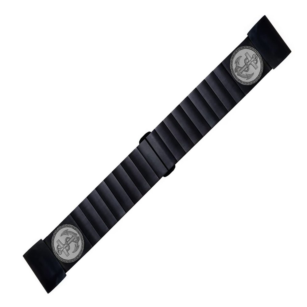 NICKSTON Engraved Band Strap Compatible with Garmin Fenix 7X Solar Sapphire 6X Pro 5X Plus Fenix 3 Descent Mk1 Mk2 Mk2i Black Stainless Steel Bracelet B-AN1-A26 (8" (203mm) Wrist Size)