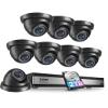 ZOSI 16 Channel Security Camera System 1080p, 2MP H.265+ Hybrid 16CH DVR with AI Human Vehicle Detect, 8 x 1080p CCTV Dome Camera Outdoor, 80ft Night Vision, 90 View Angle, Remote Access, 2TB HDD view 1