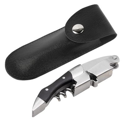 Bottle Opener Leather Case Black Professional Pocket Folding Knife Carrier