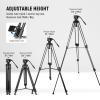 NEEWER 74" Video Tripod with Fluid Head, QR Plate , Aluminum Heavy Duty Camera Tripod Professional for DSLR Cameras Camcorders, Max Load 17.6lb/8kg, TP74 view 2