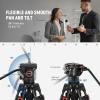 NEEWER 74" Video Tripod with Fluid Head, QR Plate , Aluminum Heavy Duty Camera Tripod Professional for DSLR Cameras Camcorders, Max Load 17.6lb/8kg, TP74 view 3