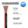 16AWG 100FT Speaker Wire, 2 Conductors Electrical Red Black Cable Hookup LED Lighting Strips Flexible Wire Extension Cord 16 Gauge Copper Clad Aluminum Copper Wire 12V/24V DC Cable view 2