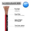 14AWG 100FT Speaker Wire, 2 Conductors Electrical Red Black Cable Hookup LED Lighting Strips Flexible Wire Extension Cord 14 Gauge Copper Clad Aluminum Copper Wire 12V/24V DC Cable view 2