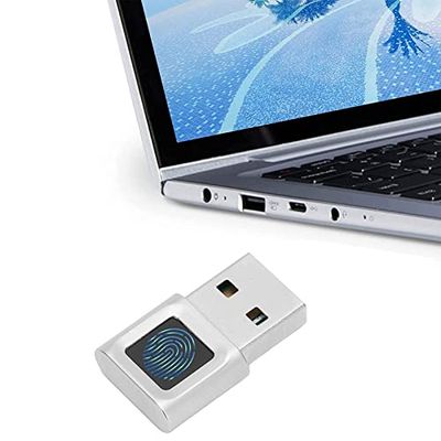 USB Fingerprint Reader, Portable Security Key Biometric Fingerprint Scanner for 10 11 32/64 Bits, 360 Degrees Touch Fast Matching