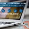 USB Fingerprint Reader, Portable Security Key Biometric Fingerprint Scanner for 10 11 32/64 Bits, 360 Degrees Touch Fast Matching view 2