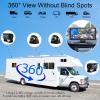 4K RV Backup Camera System 10.36" Quad Split Touch Screen Monitor with 4 1080P Rear Side View Camera, DVR Recording Bluetooth MP3 MP5 IP69 Waterproof Night Vision for RV Truck Trailer Tractor view 4