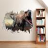 3D Dino Attack Wall Stickers - Dinosaur Wall Decal - Peel and Stick Dinosaur Smashed Wall Decor - Dinosaur Decor Boys Room - Dino Stickers for Gameroom - (30"W x 18"H (76cm x 46cm) view 1