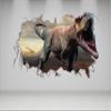 3D Dino Attack Wall Stickers - Dinosaur Wall Decal - Peel and Stick Dinosaur Smashed Wall Decor - Dinosaur Decor Boys Room - Dino Stickers for Gameroom - (30"W x 18"H (76cm x 46cm) view 2