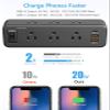 Desk Clamp Power Strip with PD 20W USB C, Desktop Edge Mount Surge Protector with 6 Outlet, Table Edge Socket with Switch, 6 ft Flat Plug Slim Extension Cord, Fit 1.8 inch Tabletop Thick view 3