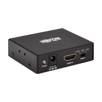 Tripp Lite 4K HDMI to TOSLINK RCA & 3.5mm Stereo Output De-Embedder/Extractor, Seperates Audio Track for Systems Without HDMI, 5.1 Channel Surround Sound, HDCP 2.2, 2-Year Warranty (P130-000-AUDIO2)