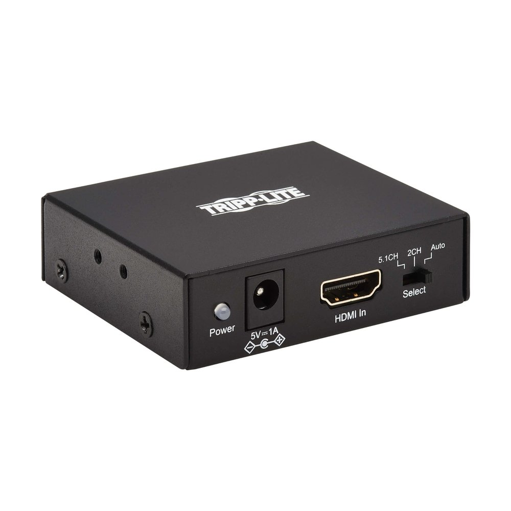 Tripp Lite 4K HDMI to TOSLINK RCA & 3.5mm Stereo Output De-Embedder/Extractor, Seperates Audio Track for Systems Without HDMI, 5.1 Channel Surround Sound, HDCP 2.2, 2-Year Warranty (P130-000-AUDIO2)