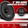 DS18 PRO-ZXI6.4BM 6.5" Pro Audio Midrange Loudspeaker with Bullet - 600W Max 300W RMS 4 Ohms - Premium Quality Audio Door Speakers for Car or Truck Stereo Sound System - 2 Speakers view 2