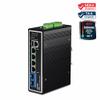 TRENDnet 6-Port Industrial Gigabit L2+ Managed PoE++ DIN Rail Switch, 4 x Gigabit PoE++ Ports, DIN-Rail Mount, 2 x SFP Slots, IP30, VLAN, QoS, LACP, Bandwidth Management, ERPS, Black, TI-BG62i view 2