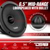 DS18 PRO-ZXI Pro Audio Loudspreaker Combo | (2) 6.5" Loudspeakers paired with (2) 6x9 Loudspeakers | 600W Max Power | Gloss Black Basket Face with Black Bullet Dust Covers | 4 Speakers Total view 2