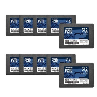 Patriot Memory P210 SATA 3 512GB SSD 2.5 Inch Internal Solid State Drive 10 Pack, Lot of 10 - P210S512G2510