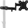 AMER Universal Full Motion Pole Mount Monitor Arm with Removable 75mm and 100mm VESA Plate, Fits 17 to 32 inch Screens, Black, PM111 view 1