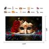 PHMOJEN Vinyl 15x10ft Golden Mask Red Rose Backdrop for Masquerade Theme Party, Valentine's Day Masquerade Ball Photography Backdrops High School Homecoming Dance Carnival Photo Backdrop BJXTPH198 view 2