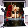 PHMOJEN Vinyl 15x10ft Golden Mask Red Rose Backdrop for Masquerade Theme Party, Valentine's Day Masquerade Ball Photography Backdrops High School Homecoming Dance Carnival Photo Backdrop BJXTPH198 view 4
