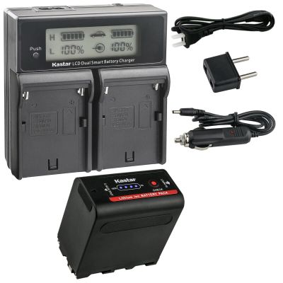 Kastar 1-Pack NP-F980EXP Battery and CH04 Dual Fast Charger Compatible with Blackmagic Design Video Assist 5" 7" Assist 3G-SDI/HDMI SmallHD 503 702 703 Indie 7 Cine 7 On-Camera Monitor