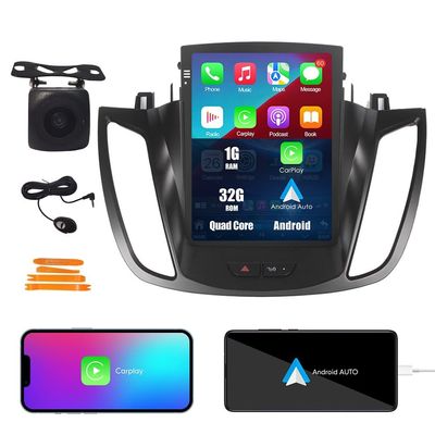 Kunfine Tesla Style Car CarPlay Android Auto Navigation Stereo GPS Radio Camera 9.7" IPS Touchscreen Headunit Tablet Media Player for Ford Escape Kuga 2013-2019, if Applicable Quad Core 1G+32G