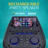 Dolphin KaraokeBox 380: Triple 8" Bluetooth Party Speaker  Powerful Sound System, Long-Lasting Rechargeable Battery, LED Lights, 35-Inch Tall, Portable Design, AUX/USB/TF/Bluetooth Connectivity view 2