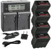 Kastar 4-Pack NP-F980EXP Battery and CH04 Dual Fast Charger Compatible with GyroVu Lightweight Delvcam 7" On-Camera Monitor Avtec 7" On-Camera Monitor TARION Professional On-Camera Monitor X5 view 1