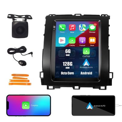 Tesla Style CarPlay Android Auto Navigation Stereo GPS Radio Camera 9.7" IPS Touchscreen Headunit Tablet Media Player for Toyota Land Cruiser Prado for Lexus GX470 02-09Base Octa Core 6G+128G