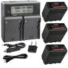 Kastar 3-Pack NP-F980EXP Battery and CH04 Dual Fast Charger Compatible with Blackmagic Design Video Assist 5" 7" Assist 3G-SDI/HDMI SmallHD 503 702 703 Indie 7 Cine 7 On-Camera Monitor view 1