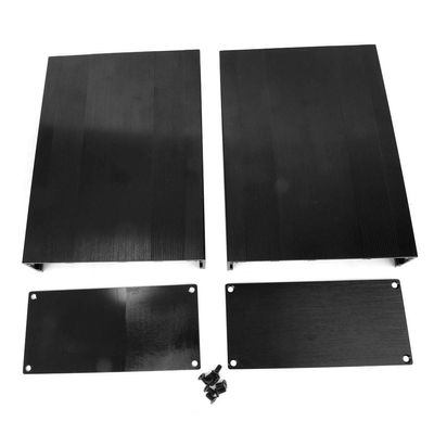 Aluminum Box, Brushed Black Oxide Split Type Aluminum Cooling Case Enclosure Electronic Box for Amplifier GPS(200mm)