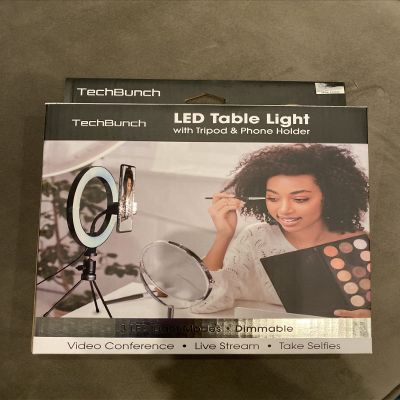 Makeup Light Ring with Stand, Mini Small Ring Light with Stand for Desk 8", Live Streaming & YouTube Video, 3 Light Modes
