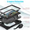 360 Rotating Portable Case for Fire HD 8 / Fire HD 8 Plus Tablet (12th Generation 2022) Shockproof Case with Rotating Stand Hand Strap Shoulder Strap (Black) view 2