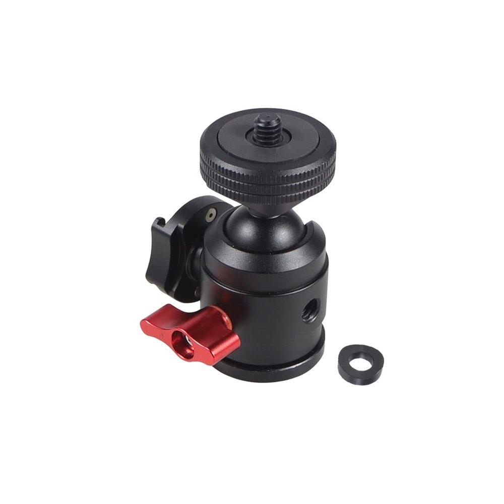 FEICHAO Swivel Tripod Ball Head 1/4" Screw Cold Shoe Mount Adapter for SLR Camera Tripod Microphone Expanded Accessories (Type A+Cold Shoe Mount)