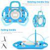 AdirMi Kids Case for iPad Mini 6 2021 (8.3 Inch) with Pencil Holder, Heavy Duty Cute Kid-Friendly Shockproof Protective Case with Built-in Handle, 360 Rotating Kickstand,D view 2