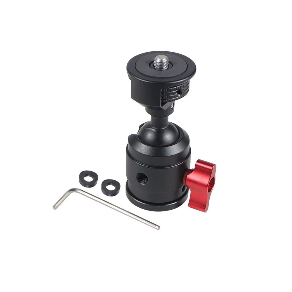 FEICHAO Swivel Tripod Ball Head 1/4" Screw Cold Shoe Mount Adapter for SLR Camera Tripod Microphone Expanded Accessories (Type B)