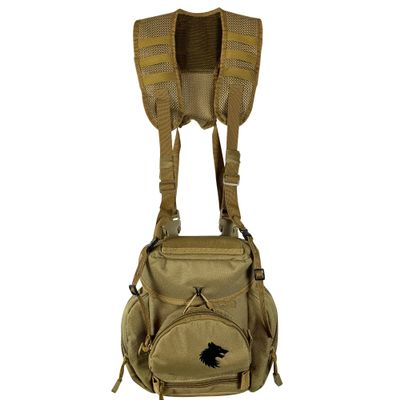 FIELDCRAFT Binocular Harness Chest Pack Field Pack Case for Men and Women for Binos Cameras Optics Rangefinder Gear Green (Coyote Brown)
