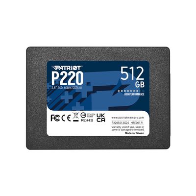 Patriot Memory P220 512GB Internal SSD - SATA 3 2.5" - Solid State Drive - P220S512G25