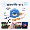 Handy Famm 8ft Blue Bird Tape Measure for Kids  STEM Educational Tool with Level, Protractor, Retractable Design - DIY Construction Toy, Child-Safe Measuring Tapes, Gift for Boys & Girls 3+ view 2