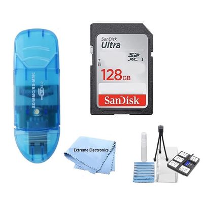 128GB Ultra Class 10 SDXC UHS-I SD Memory Card for Canon EOS Rebel T8i T7i T7 T6i T6S T6 T5i T5 T3i SL2 SL1 EOS 90D 80D 77D 70D EOS 9000D 800D 760D 750D DSLR Camera + Accessories