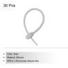 MECCANIXITY 30 Pack Silicone Cable Ties 6 Inch Reusable Zip Ties Silicone Twist Ties for Home Office Kitchen Organizer Food Bag Cord Key Management Gray view 3